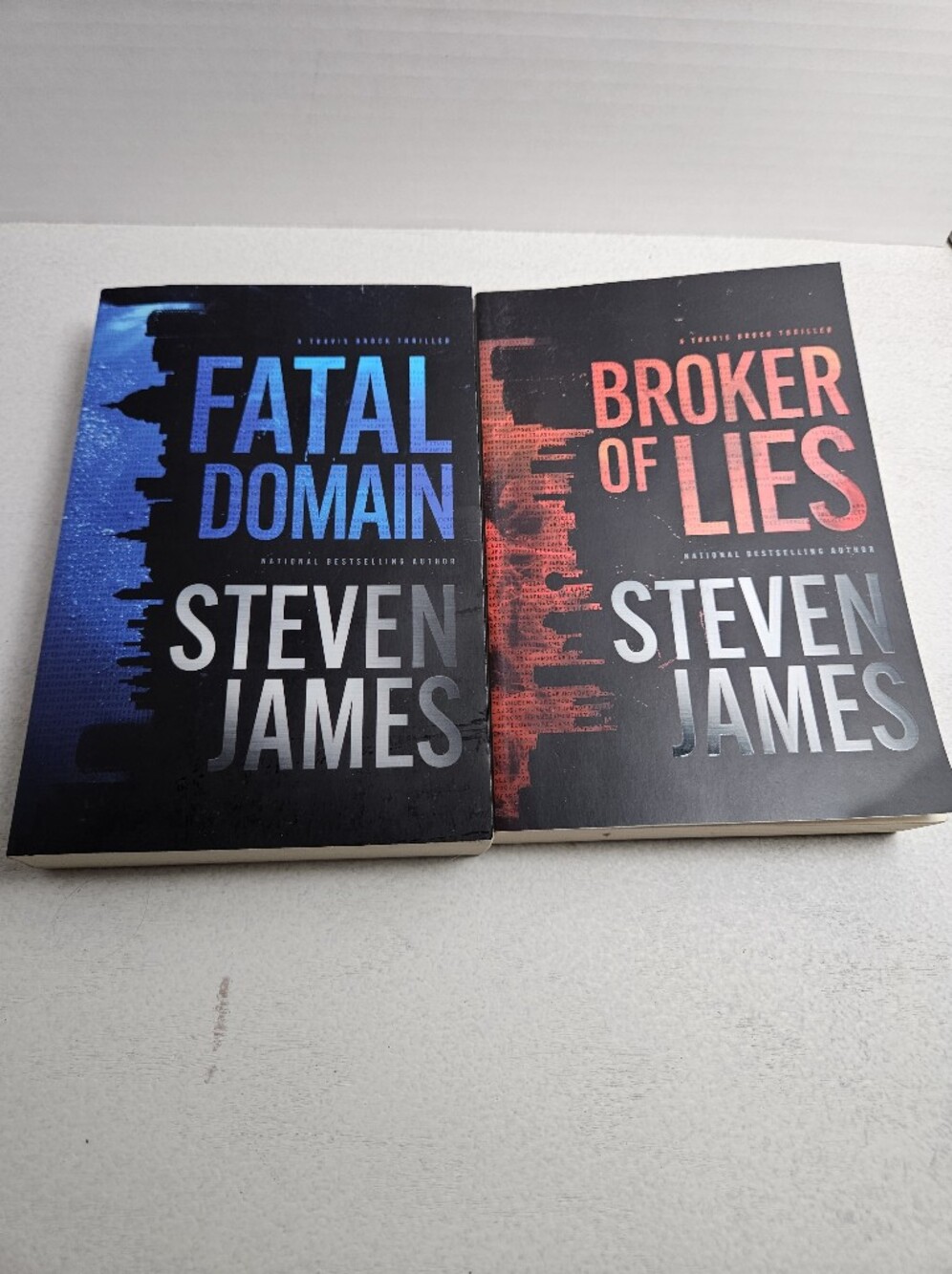 Steven James Travis Brock Series Books 1 & 2 Broker of Lies Fatal Domain